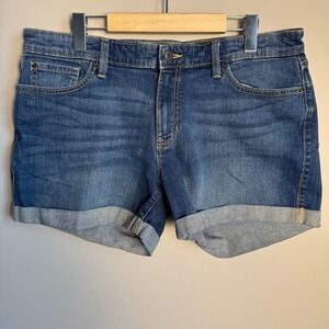 Gap Sexy Boyfriend Denim Shorts Womens Size 12 Dark Indigo Cuffed Vacation Beach